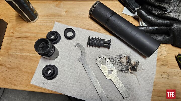 Modular silencer ownership means this kind of a pile on your workbench on a regular basis!