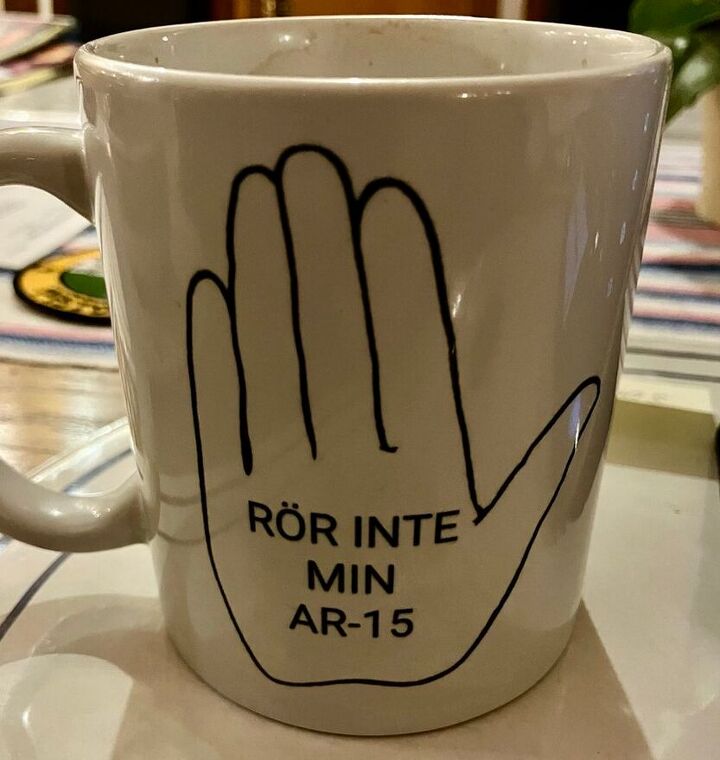 One of the images posted on X: “Don’t touch my AR-15”.