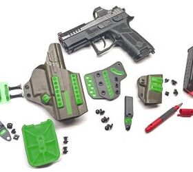 tfb review werkz bisect kydex holster system, Green highlights show all of the modularity and adjustability points of the Werkz Bisect holster I found that the indentations on the side of a Phillips head screwdriver worked great to push out the bridge pins from their receiving pins