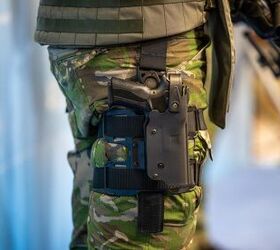 The new service pistol in holster (Slovak Ministry of Defense)