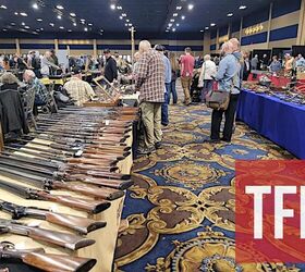 There was a lot of military surplus for sale, but sporting rifles and handguns were the most common displays, outnumbering shotguns. [Zac K.]