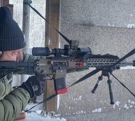 Simulating shooting from a helicopter, or something. Red or blue means the rifle is canted, but here you’re happy if you can hold it stable for just a very short period of time. All 8 hits in the box!