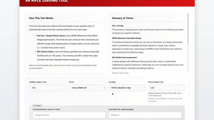 Zero Tool AmmunitionToGo Zero Tool Calculates Your Optimal AR Zero ...