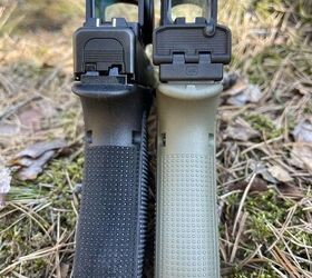 The black gun is a Glock 17 Gen 6, green one is a G45 Gen5 COA Hunter Edition