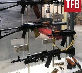 AKS-74Us, note the 20-round magazine, which was used to identify it was used for the short-lived subsonic 5.45x39 ammunition. By Lynndon Schooler.