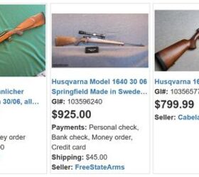 Current listings on GunsInternational show prices for various grades.