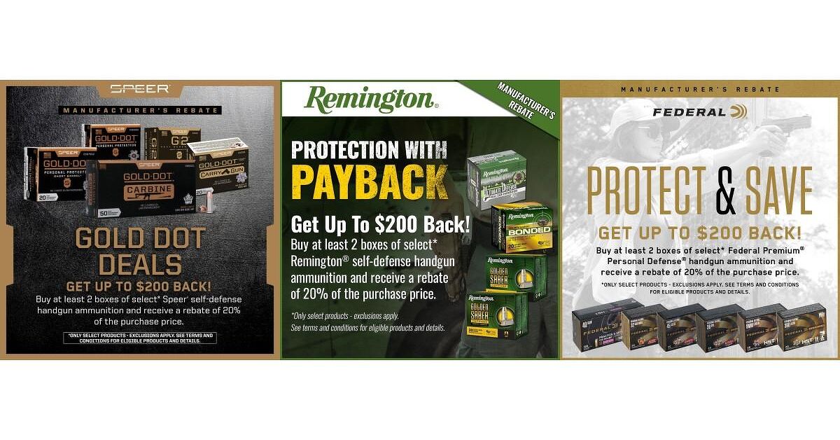 Remington, Speer, and Federal Drop Summertime Defensive Ammo Rebates