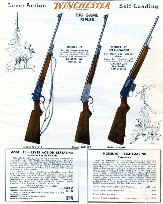 fudd friday the winchester 71 is the best lever gun you ll never own, This advert from an old Stoeger catalog shows the Model 71 positioned alongside Winchester s high priced semi auto