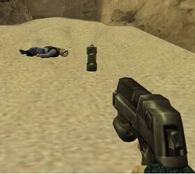 the guns of the half life series made no sense, Marine death squads armed with Deagles That s a stretch too far even if you accept the idea of alien life forms invading Earth