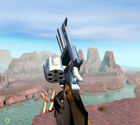 the guns of the half life series made no sense, The 357 revolver was always one of my favorite weapons in the game but the modeling was atrocious Note fluting s positioning in the cylinder And why would a federal black budget think tank be issuing these to security guards at the same time as a Glock