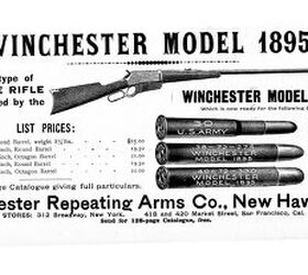 fudd friday forget 6 5 creedmoor these are real hipster cartridges, A vintage advert for a Winchester Model 1895 available in 30 40 Krag in 1896