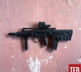 truck guns part 4 bullpups, Tavor X95 Manicore Arms handguard toprail folding charging handle MI incline comp Trijicon X35