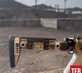 Midwest Industries Alpha Stock mounted to LAW Tactical Picatinny Adapter