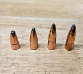 35 Whelen bullets (L to R), 180-grain Speer, 200-grain Hornady, 250-grain Hornady, and 250-grain Speer