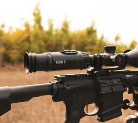 tfb review atn thor 6 elite lrf 640 3 24x thermal scope, ThOR 6 branding on the LRF 640 s eyepiece housing