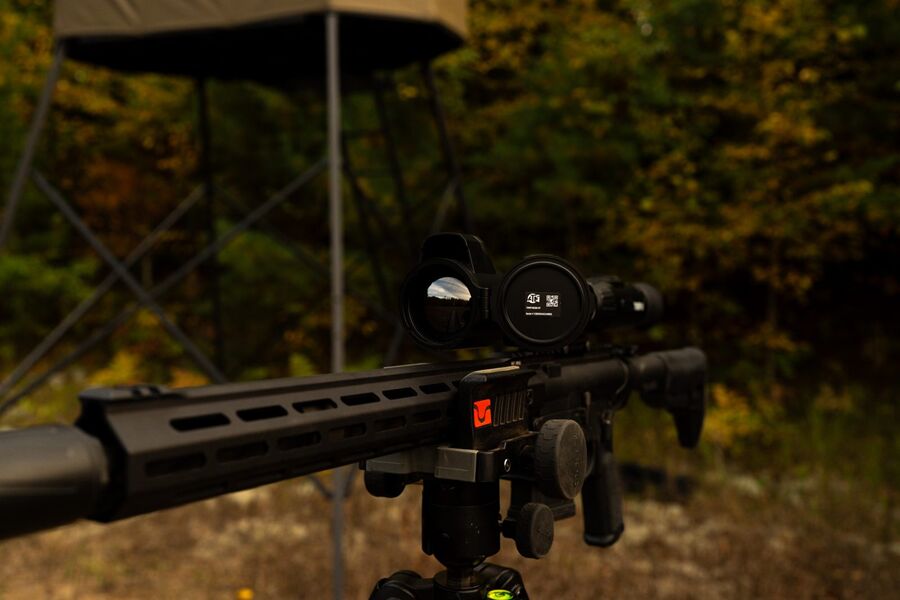 tfb review atn thor 6 elite lrf 640 3 24x thermal scope, The LRF 640 from the front with the lens cap swung aside