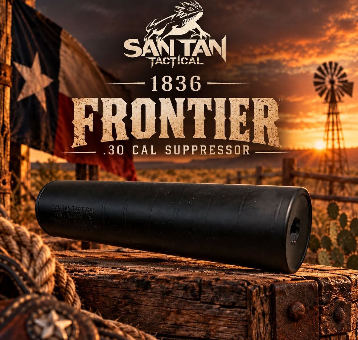 six inches of texas steel san tan s 1836 frontier suppressors